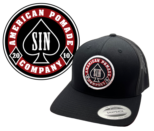 American Pomade SIN Hat · Trucker · Curved Bill Snapback · Black