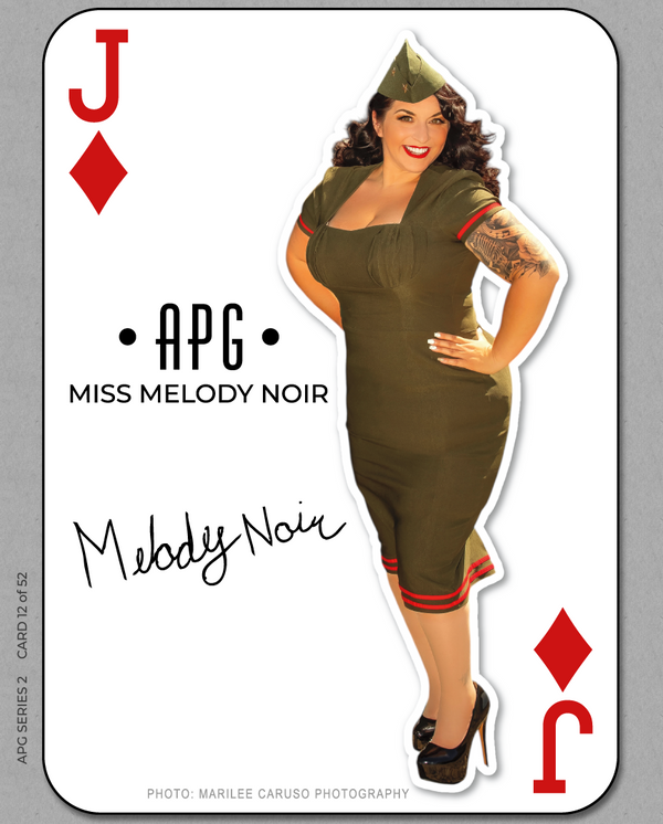 52 Card Pinup - Card 12 - Miss Melody Noir - Jack of Diamonds