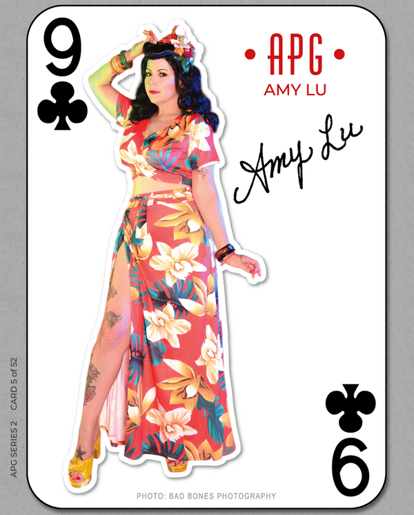 52 Card Pinup - Card 5 - Amy Lu - 9 of Clubs