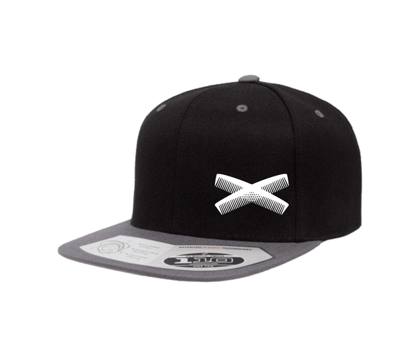 American Pomade CrossCombs Hat · Flat Bill Snapback · Black/Grey