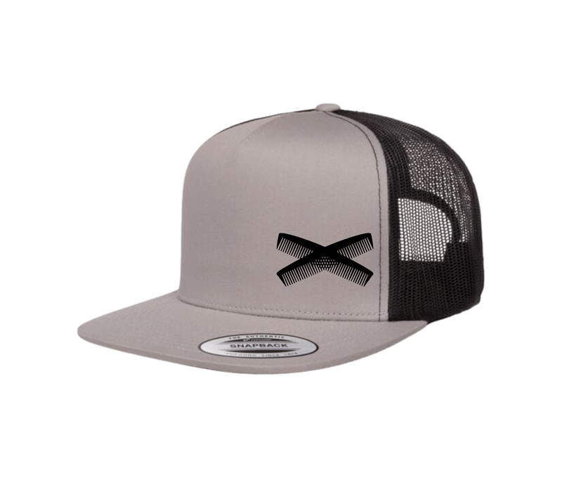 American Pomade CrossCombs Hat · Trucker · Flat Bill Snapback · Silver/Black
